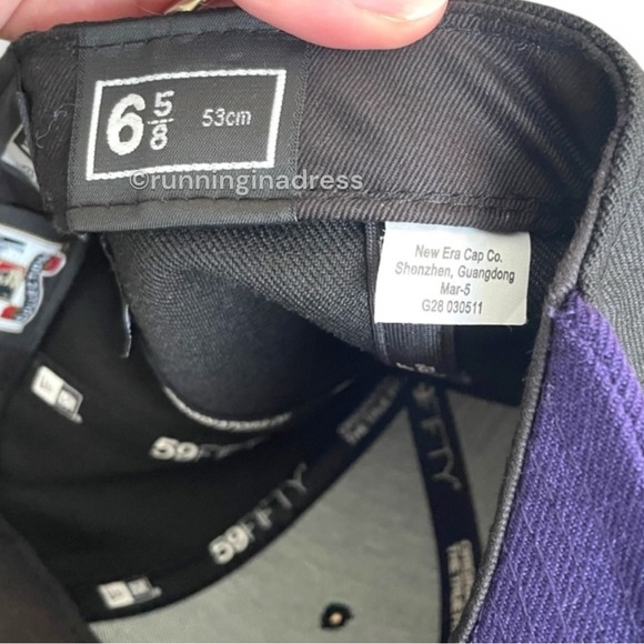 New Era Two tone Black Purple Tampa Bay Rays Cooperstown Collection Wool Fitted - Picture 15 of 16